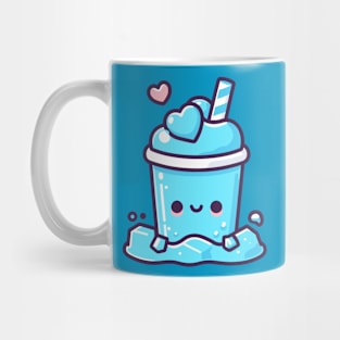 Cute Blue Ice Tea Drink in Kawaii Style | Kawaii Food Art | Design for Kawaii Lovers Mug